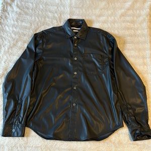 Leather Shirt Jacket